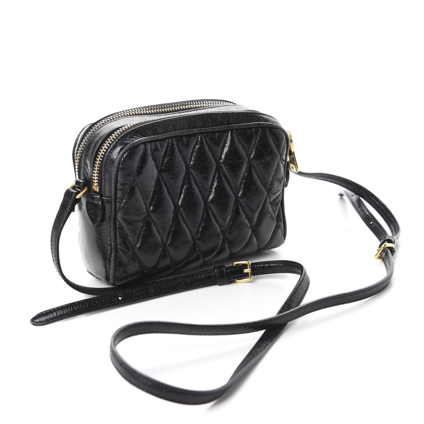 Vitello Lux Matelasse Camera Bag Black