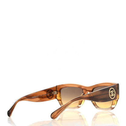 Chanel Acetate Rectangle Sunglasses 5507 Brown Orange 4 of 8