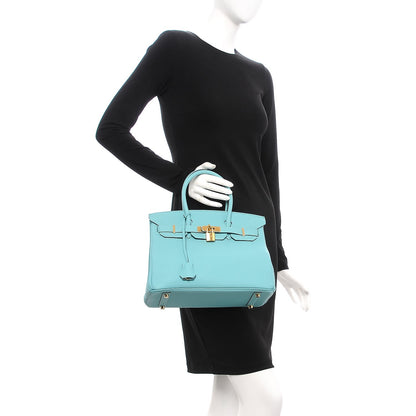Hermes Togo Birkin 30 Bleu Atoll 2 of 33