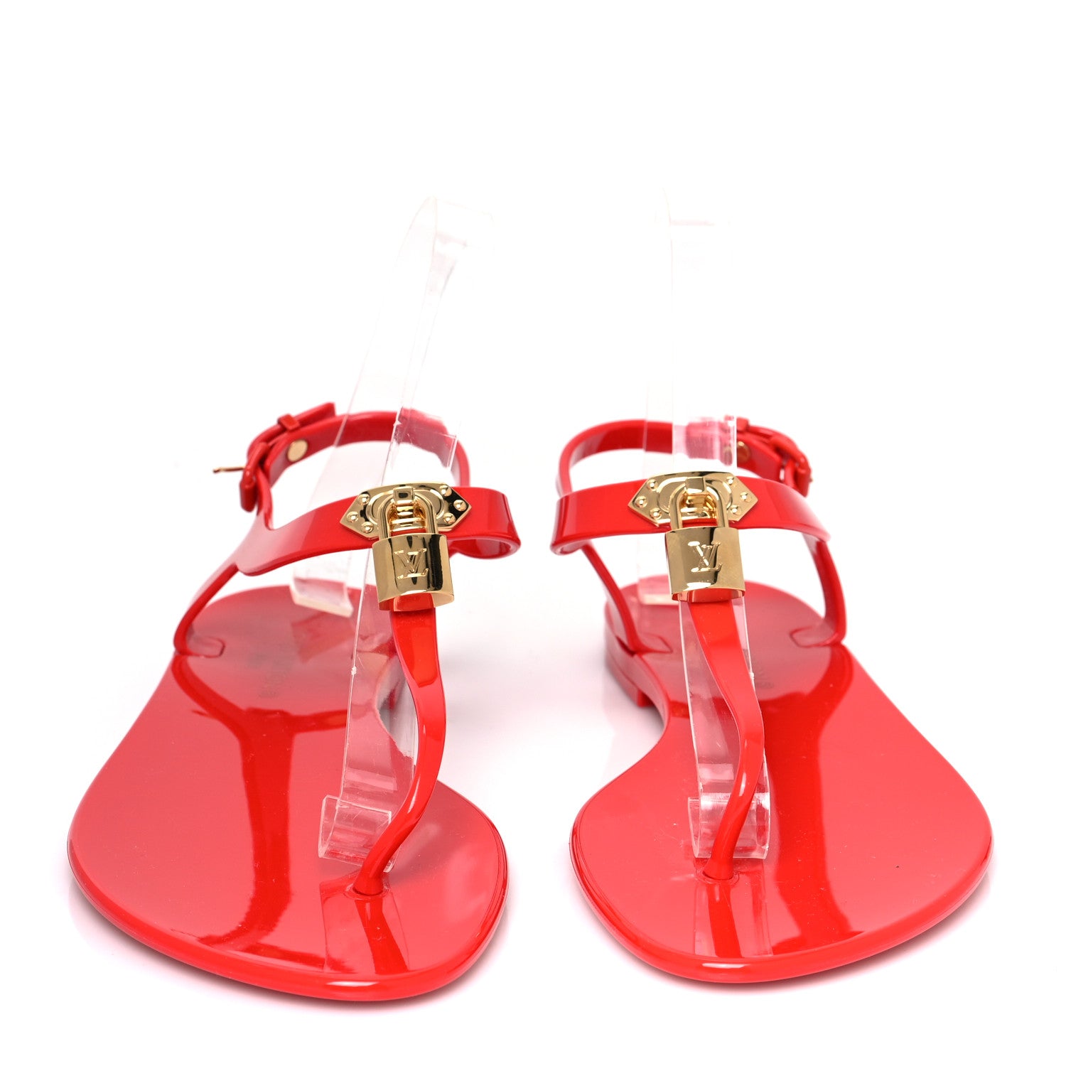 Louis Vuitton Rubber Bikini Thong Flat Sandals 39 Red 2 of 7