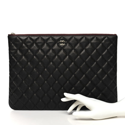 Chanel Caviar Quilted Large Cosmetic Case Black 2 of 11