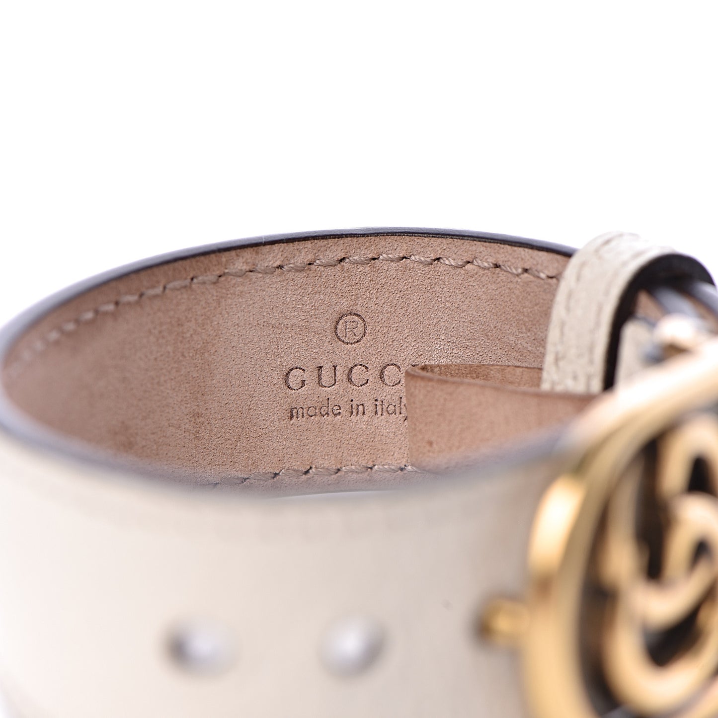 Calfskin Marmont Double G Bracelet White