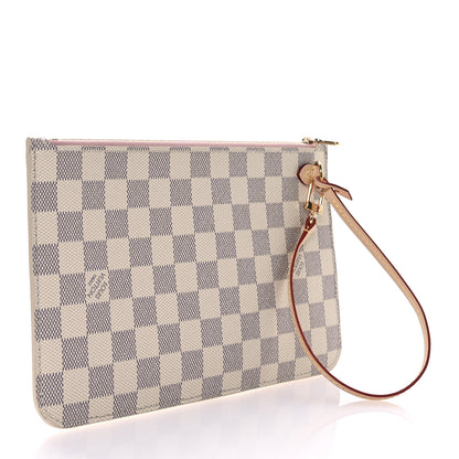 Louis Vuitton Damier Azur Neverfull MM GM Pochette Rose Ballerine 3 of 6