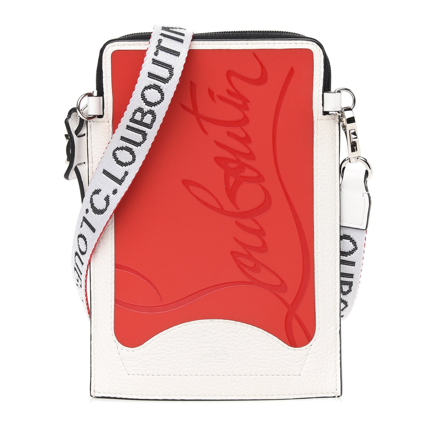 Calfskin Gomme Loubilab Batt Clutch Loubi Snow