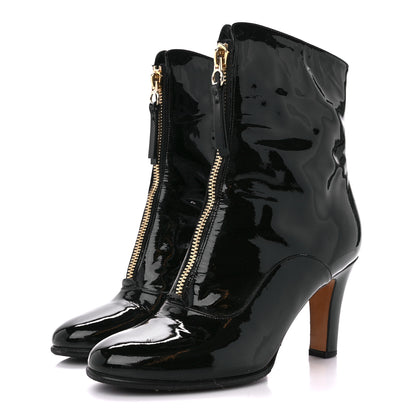 Valentino Garavani Patent Zip Booties 39 Black 3 of 9