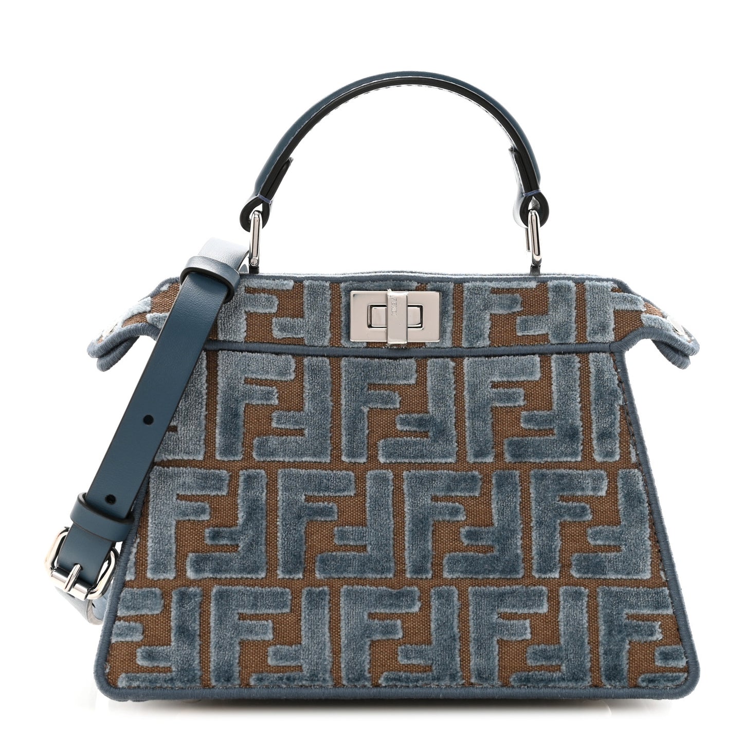 Fendi Velvet Jacquard FF Small Peekaboo I SEE U Satchel Anice 1820386 – FASHIONPHILE