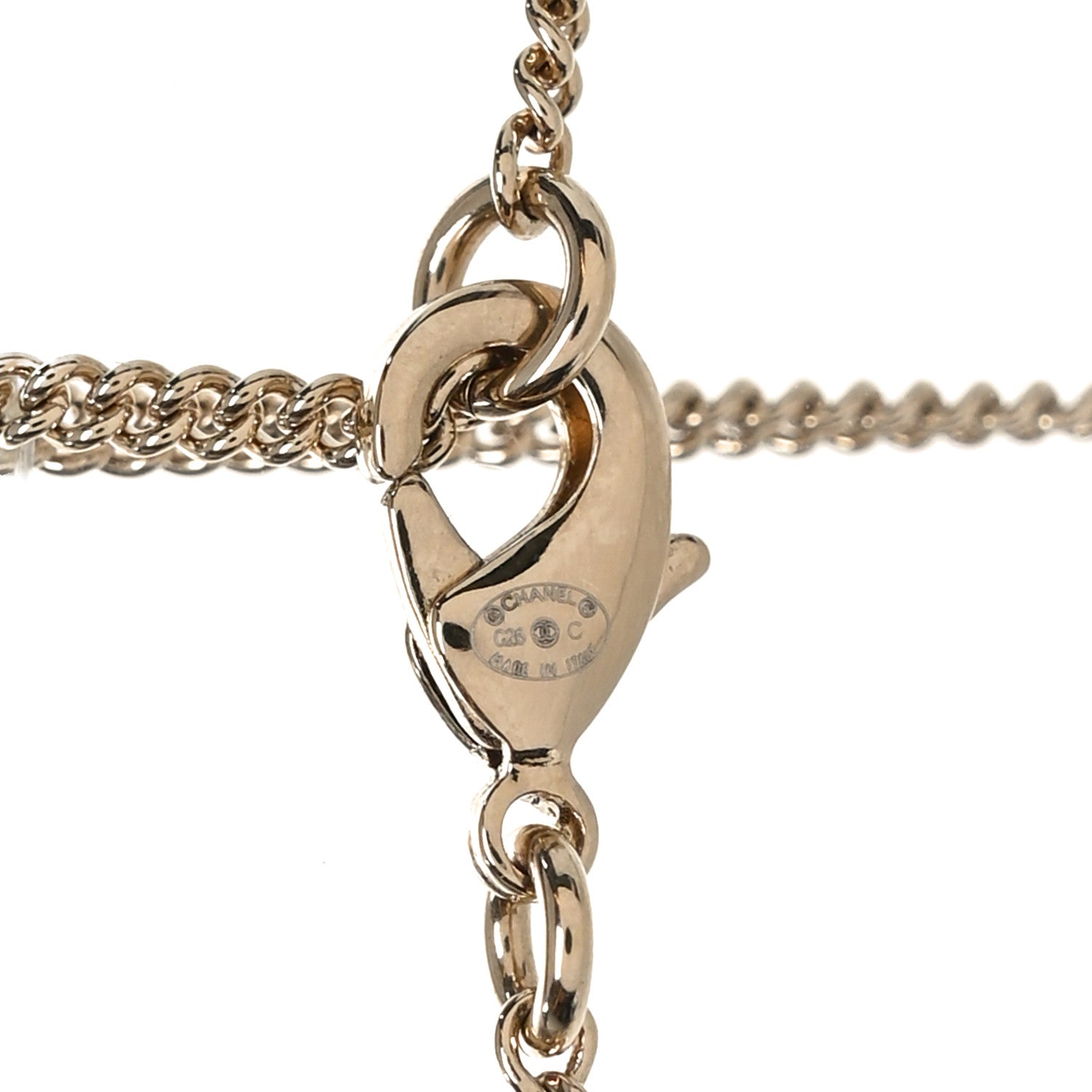 Chanel Metal Crystal Pearl Deer Pendant Necklace Green Black Gold 4 of 5