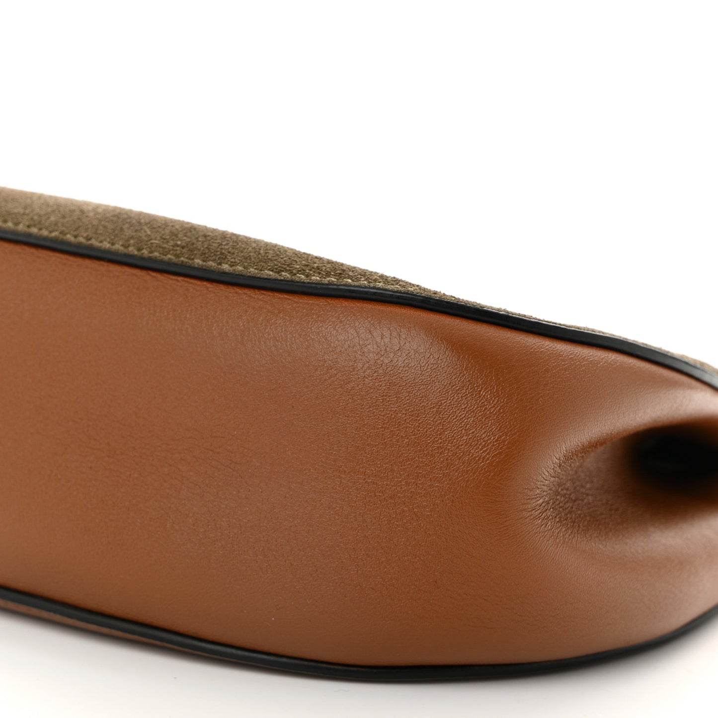 Suede Smooth Calfskin Drew Shoulder Bag Caramel