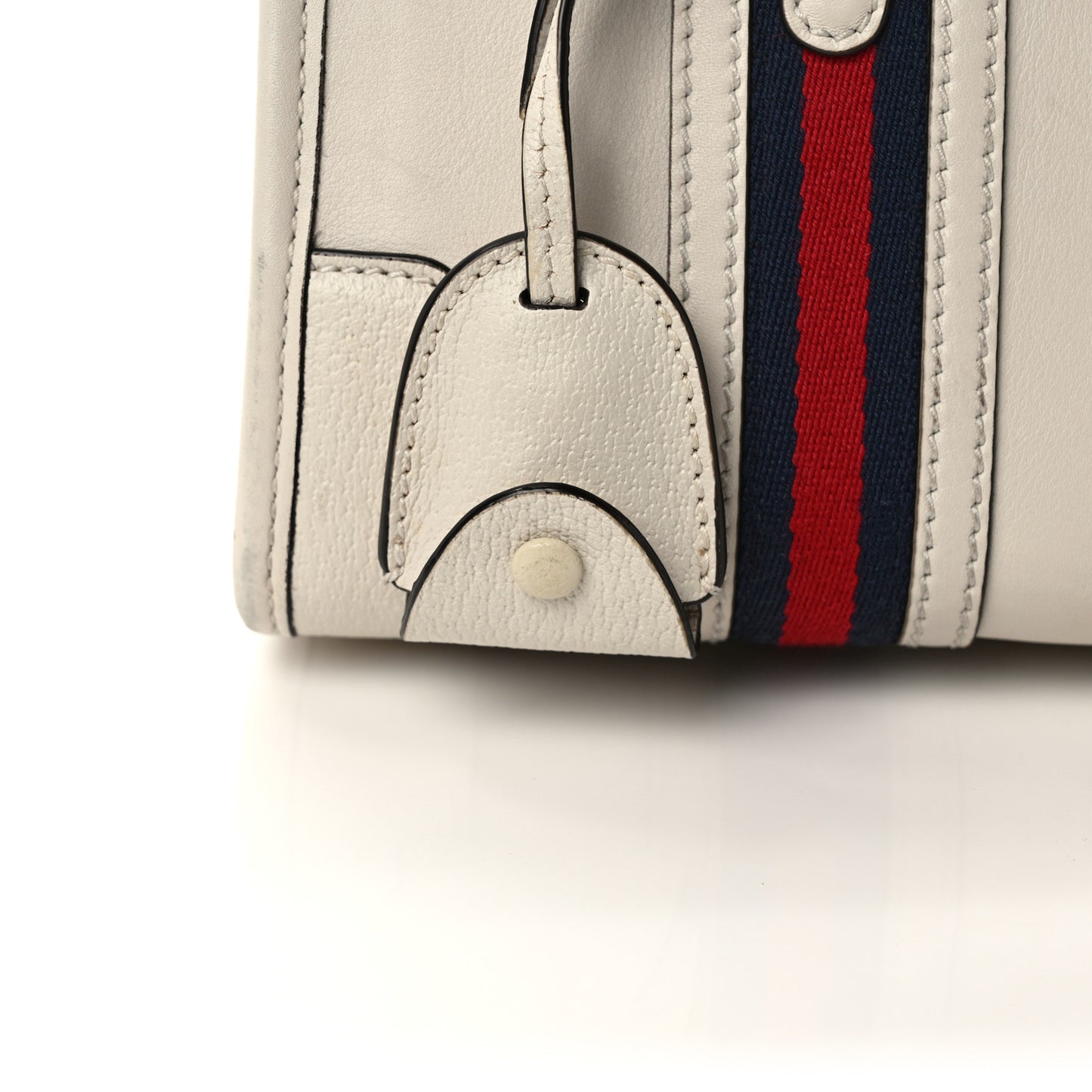 Koi Calfskin Small Bauletto Duffle Top Handle Bag Mystic White