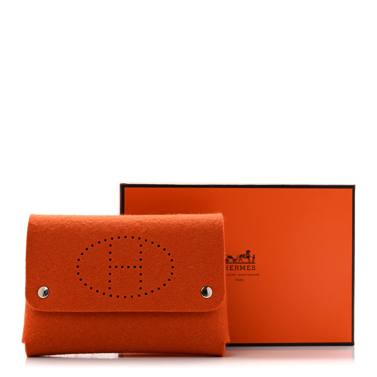 Hermes Felt Mises et Relances Playing Cards Holder Orange 7 of 7