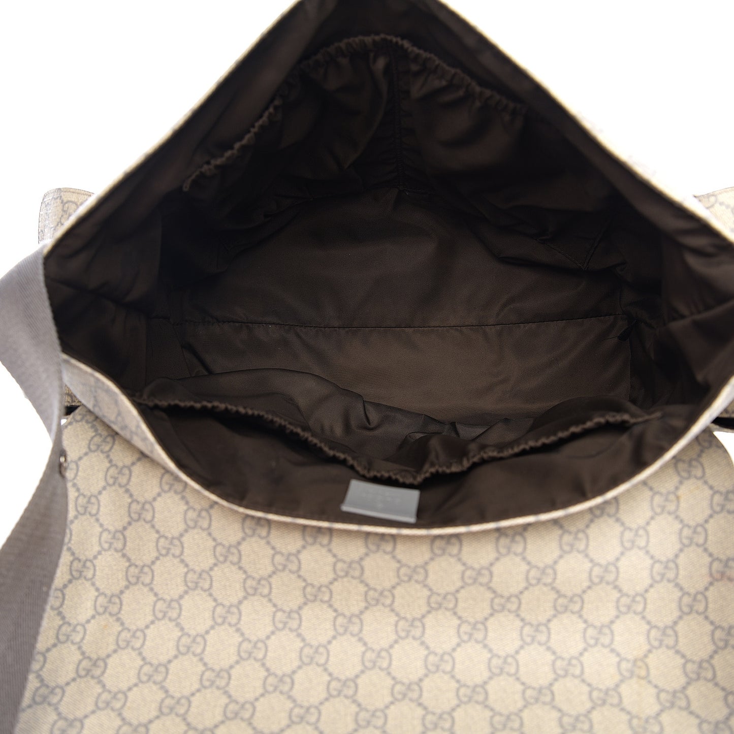 GG Plus Monogram Messenger Diaper Bag Ecru Grigio