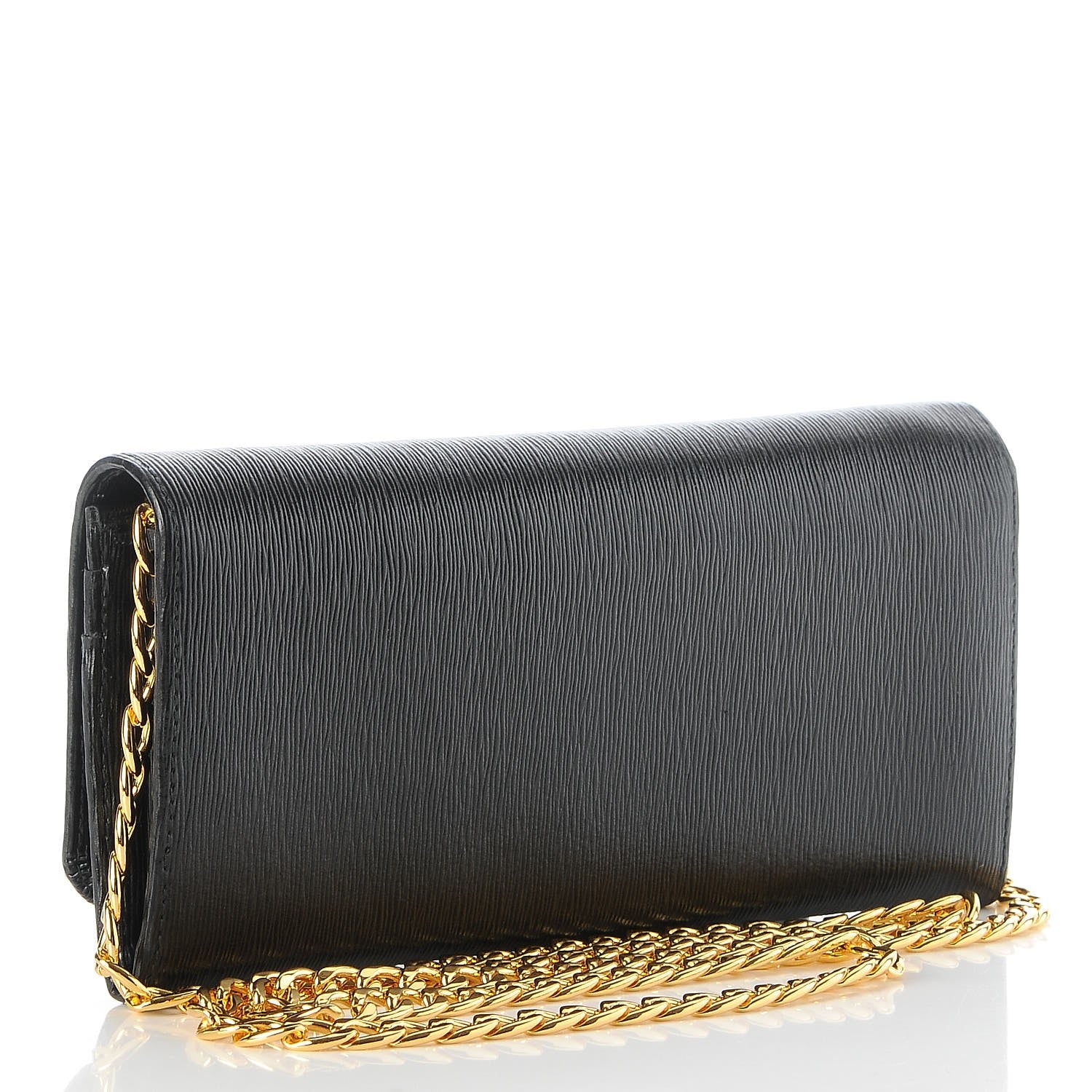 Prada Vitello Move Chain Wallet Black 3 of 7