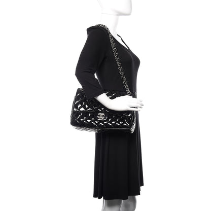 Chanel Patent Quilted Jumbo Double Flap Black 2 of 18
