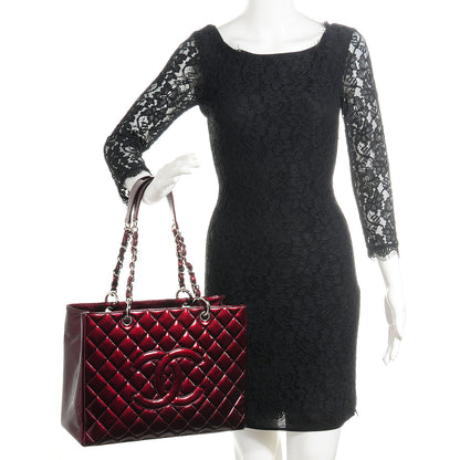 Chanel Patent Grand Shopping Tote GST Bordeaux 2 of 7