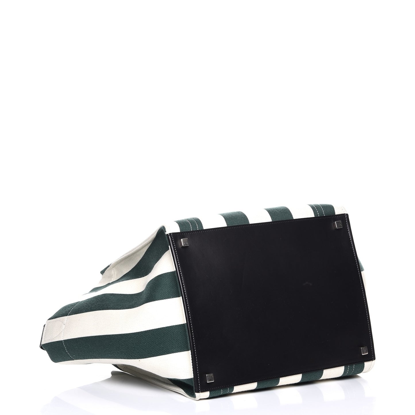 Cotton Canvas Striped Medium Phantom Luggage White Green