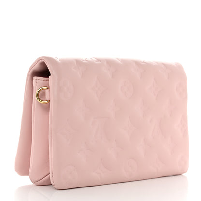 Louis Vuitton Lambskin Embossed Monogram Pochette Coussin Rose 3 of 13