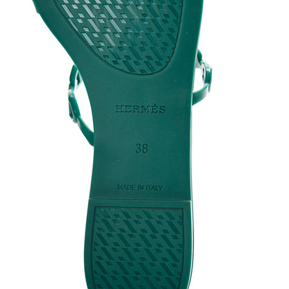 Hermes Rubber Chaine d'Ancre Rivage Sandals 38 Vert d'Ete 6 of 7
