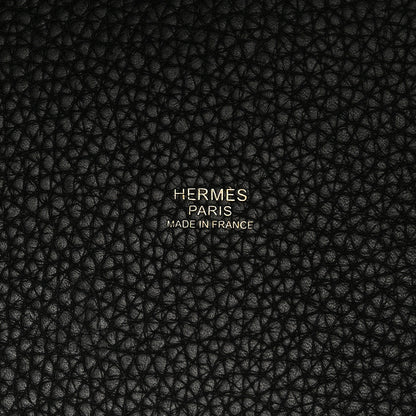 Hermes Taurillon Clemence Casaque Picotin Lock 18 PM Bleu Nuit Vert Bosphore 6 of 10