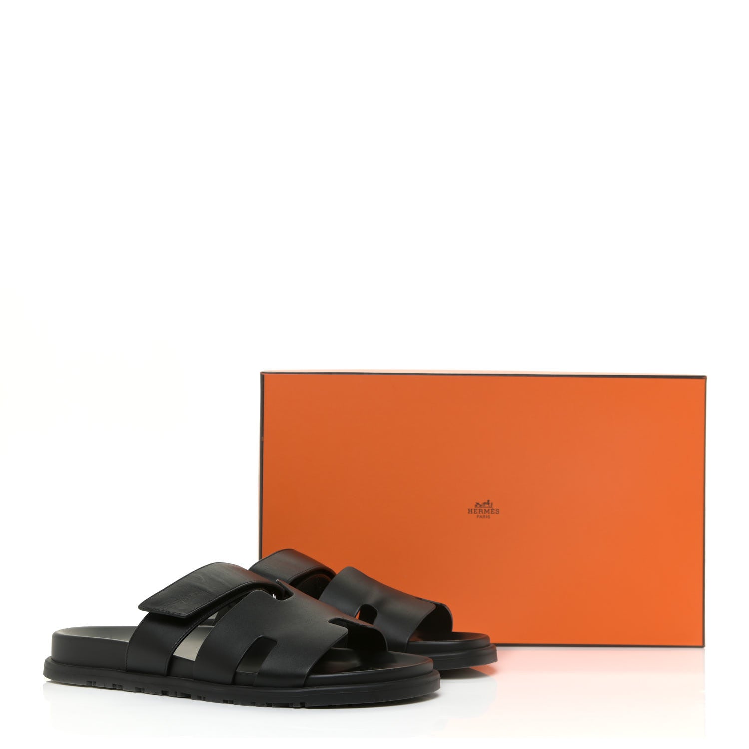 Hermes Calfskin Mens Chypre Sandals 42 Black 15 of 15