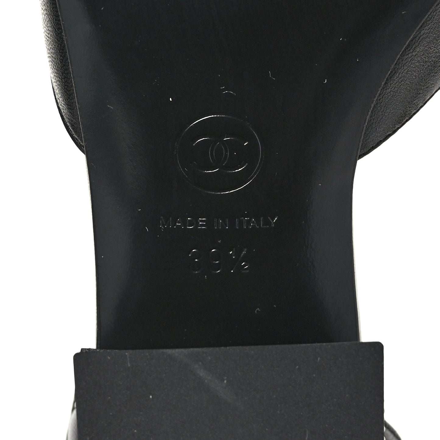 Shiny Goatskin Pearl Mary Jane Flats 39.5 Black