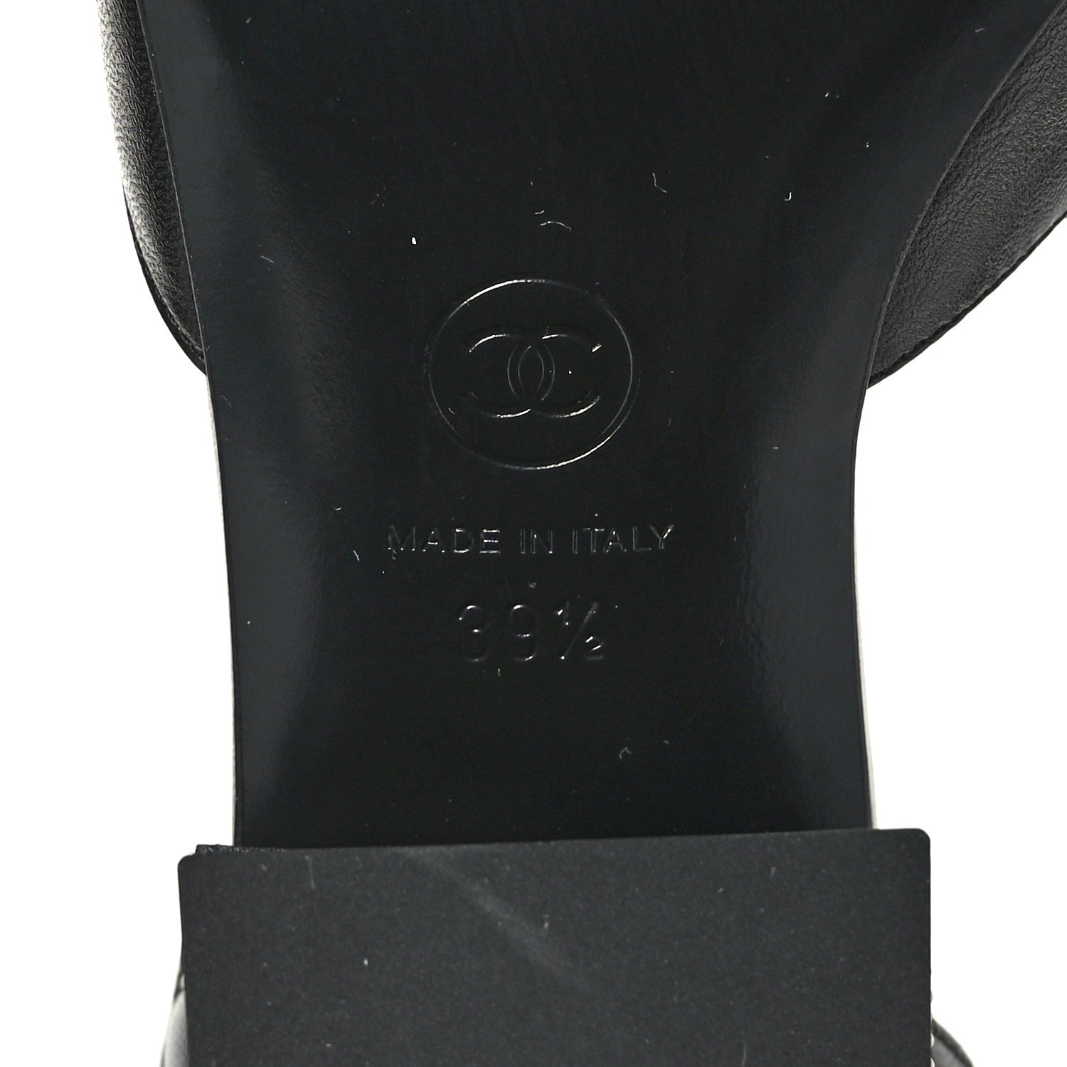 Chanel Shiny Goatskin Pearl Mary Jane Flats 39.5 Black 16 of 16