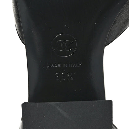 Chanel Shiny Goatskin Pearl Mary Jane Flats 39.5 Black 16 of 16