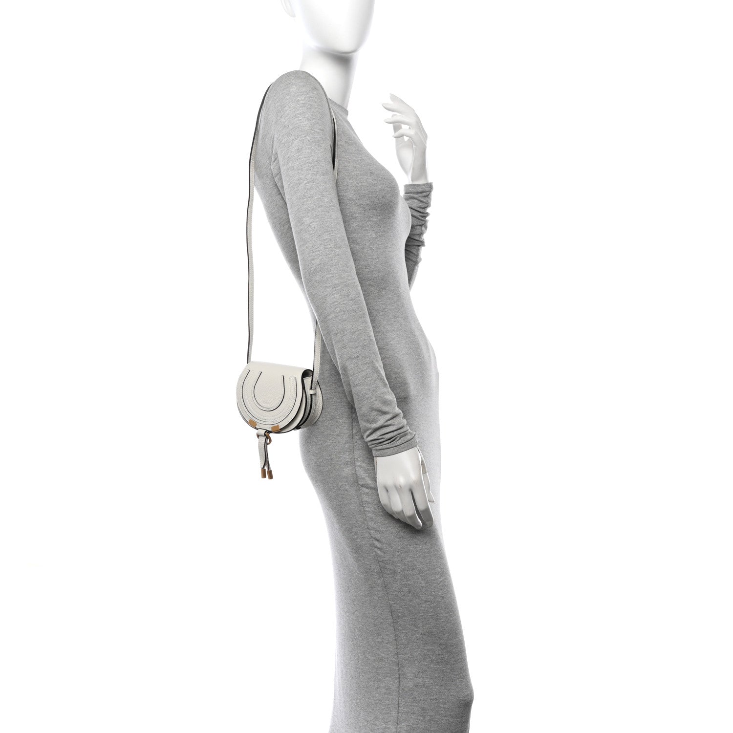 Chloe Calfskin Nano Marcie Saddle Bag White 2 of 12