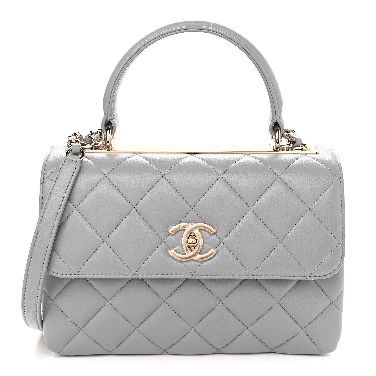 Chanel Lambskin Quilted Small Trendy CC Flap Dual Handle Bag Grey 1 of 9