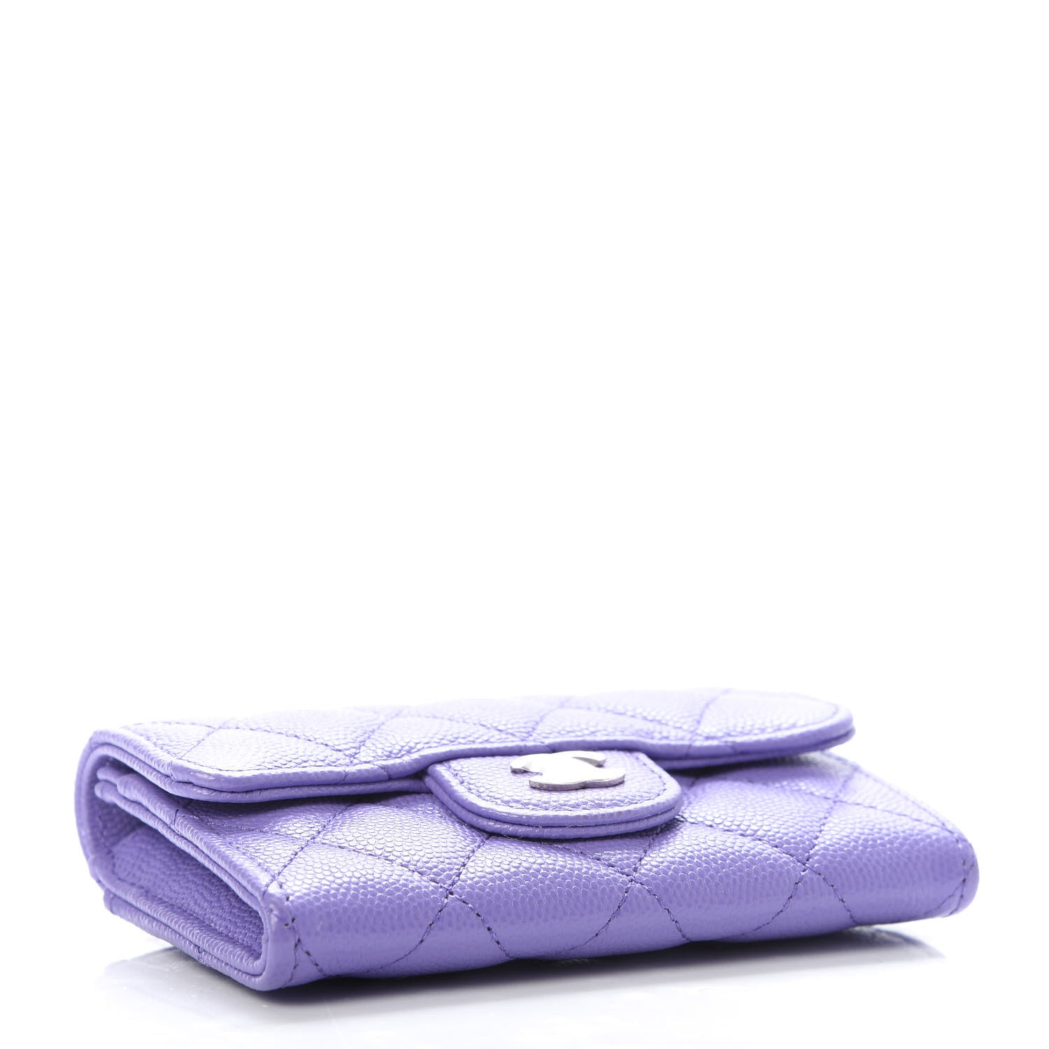 Chanel Caviar Quilted Flap Card Holder Wallet Purple 4 of 7