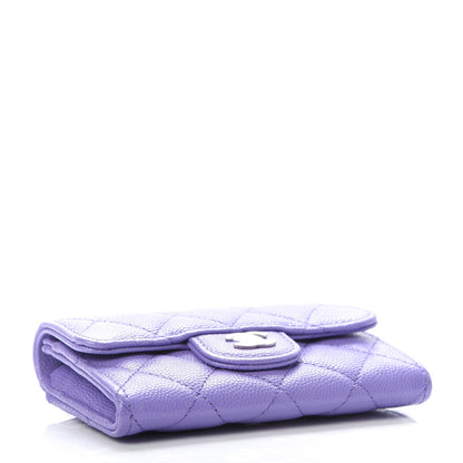Chanel Caviar Quilted Flap Card Holder Wallet Purple 4 of 7