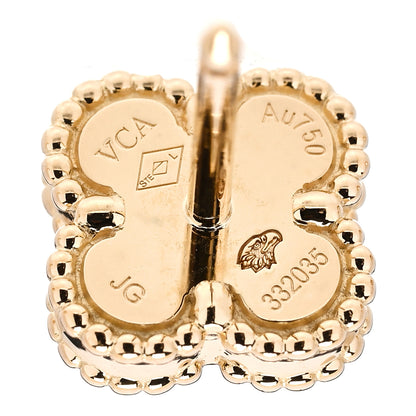 Van Cleef & Arpels 18K Yellow Gold Black Onyx Sweet Alhambra Earrings 4 of 5
