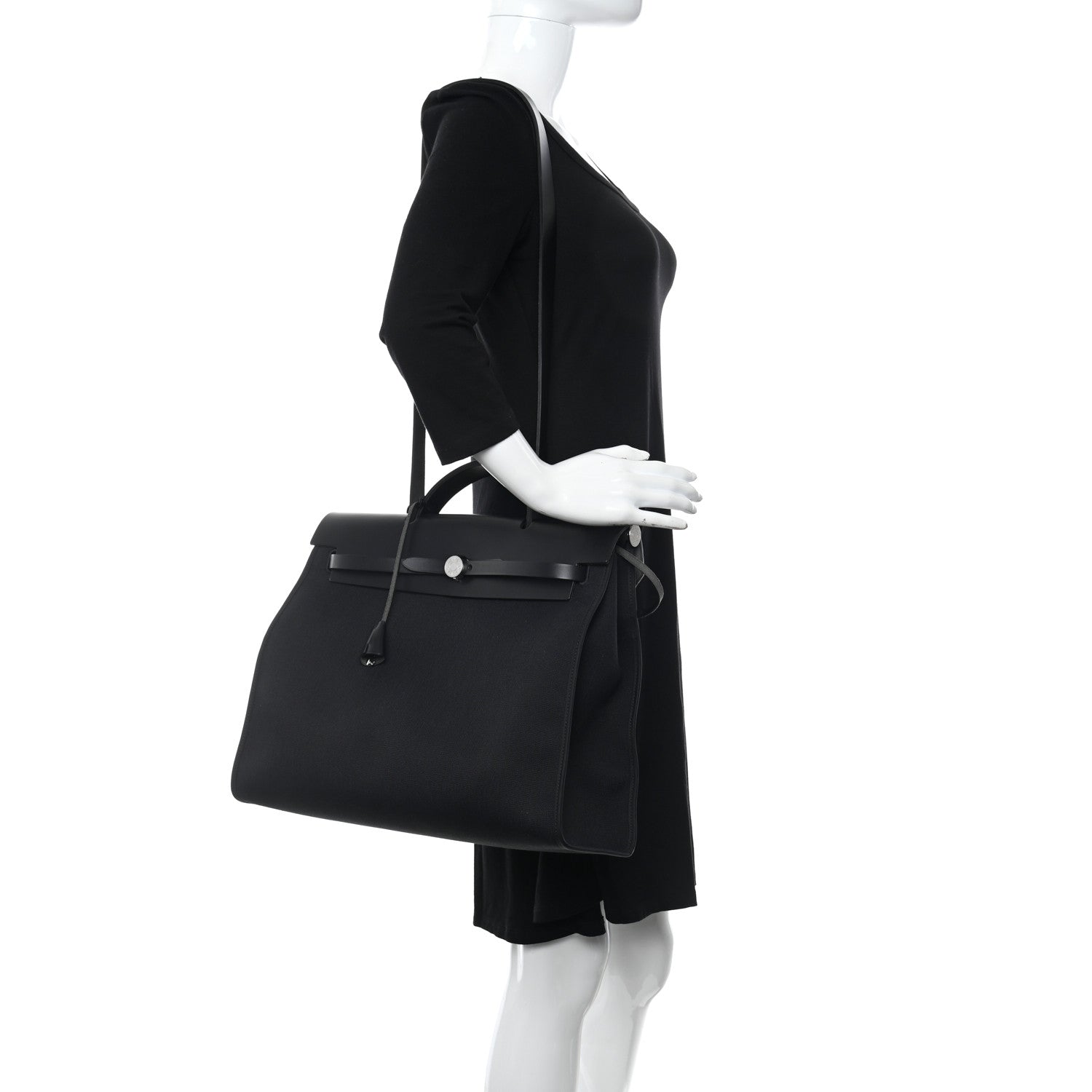 Hermes Toile Militaire Vache Hunter Herbag Zip 39 MM Black 3 of 14