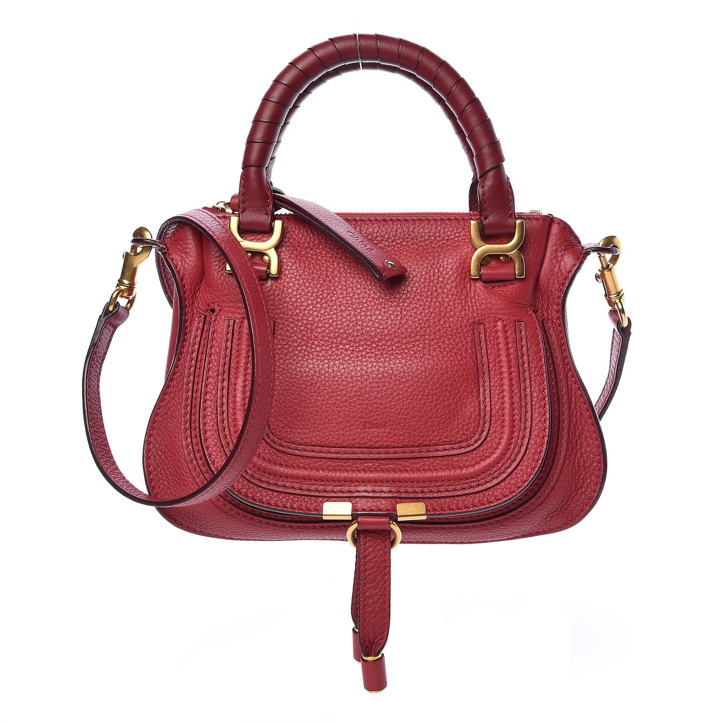 Calfskin Mini Marcie Satchel Garnet
