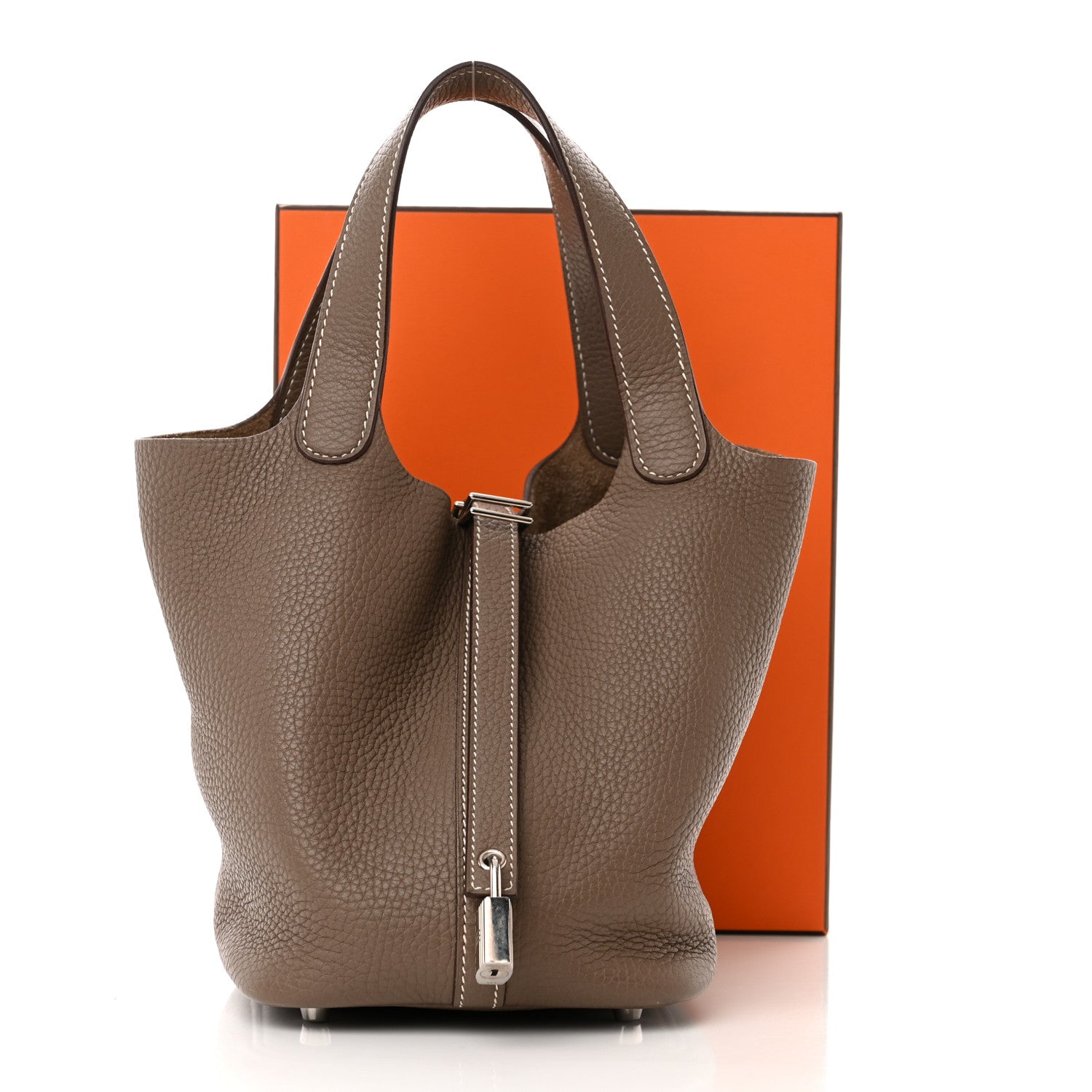 Hermes Taurillon Clemence Picotin Lock 18 PM Etoupe 12 of 12