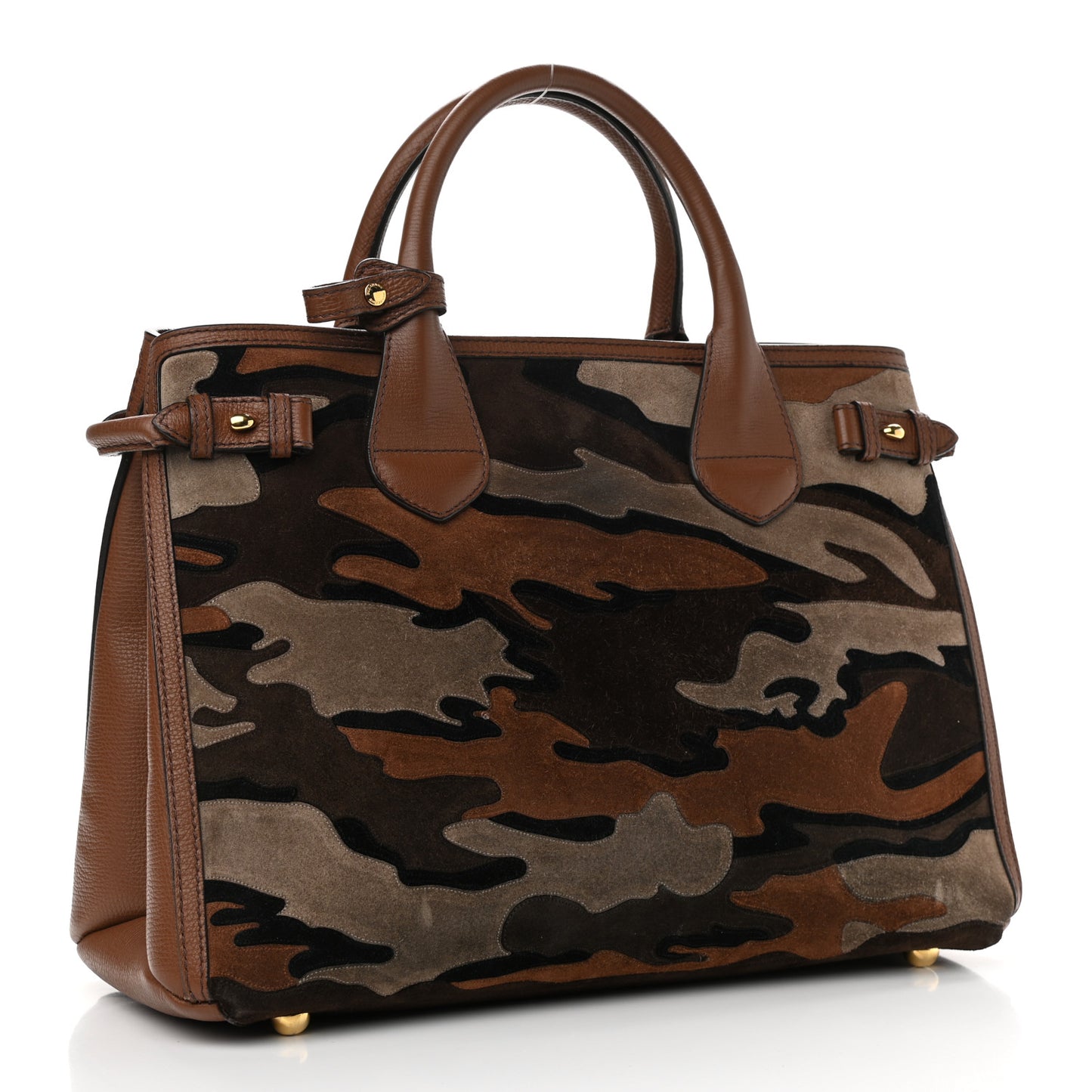 Suede House Check Camoflauge Medium Banner Tote Tan