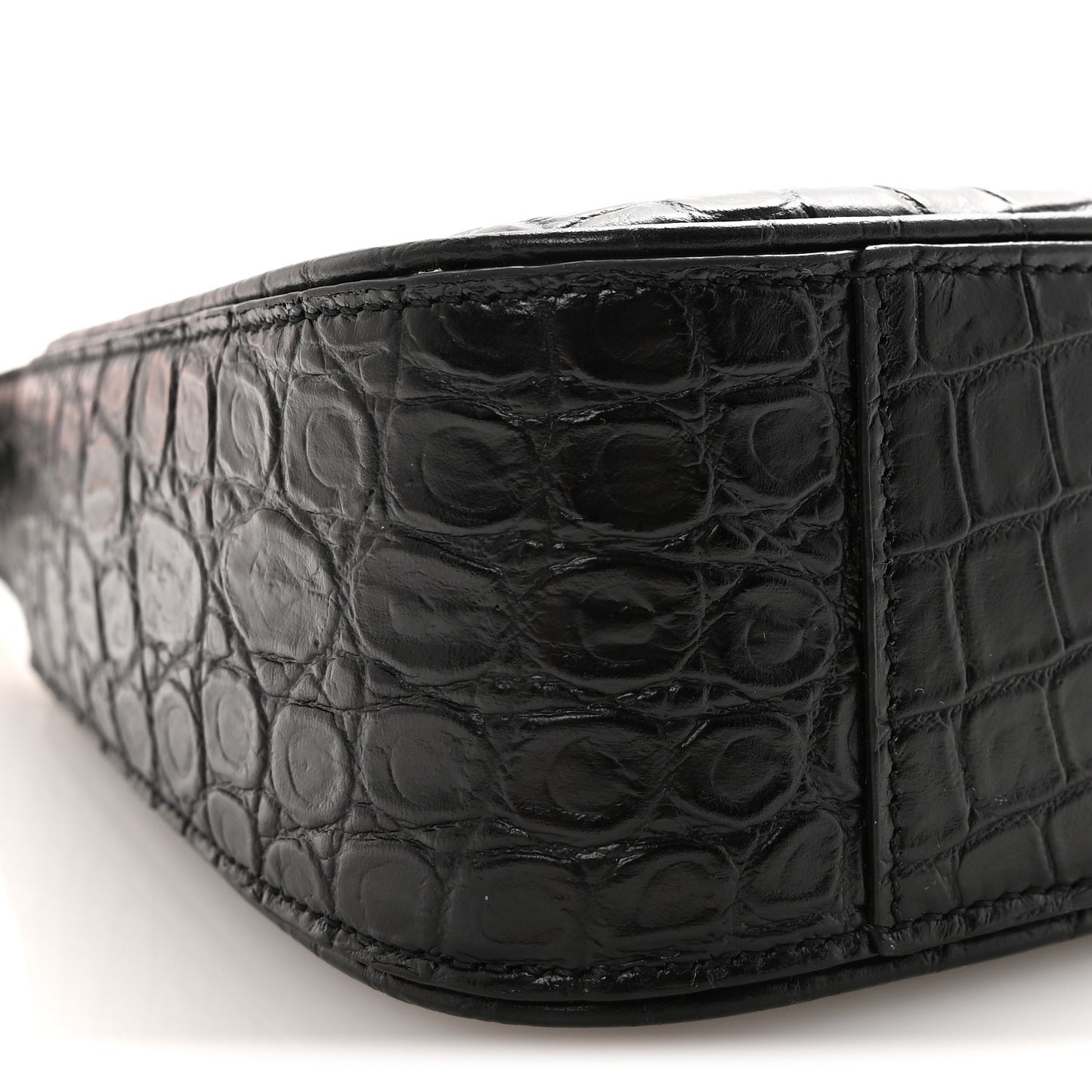 Calfskin Crocodile Embossed LE 5 A 7 Hobo Black