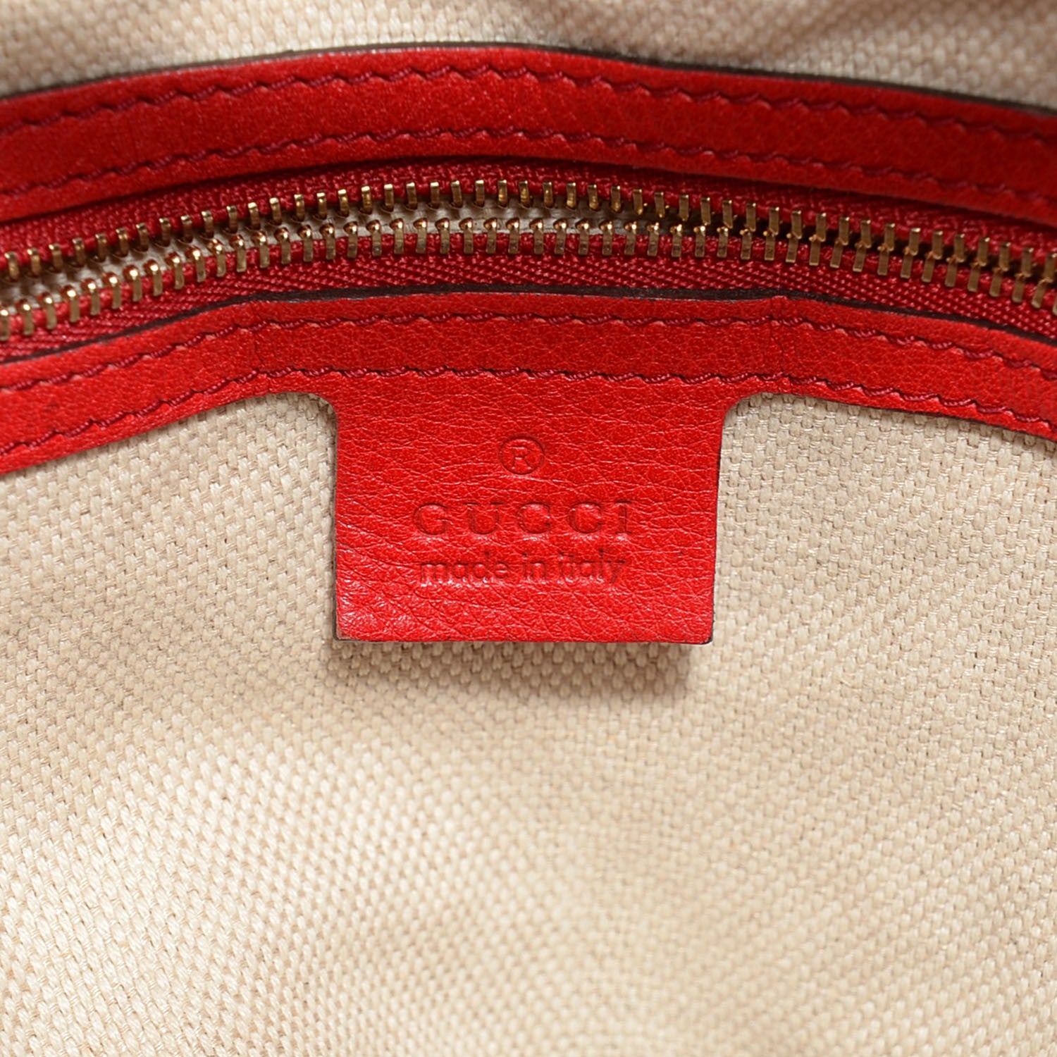 Gucci Pebbled Calfskin Medium Soho Shoulder Bag Red 6 of 9