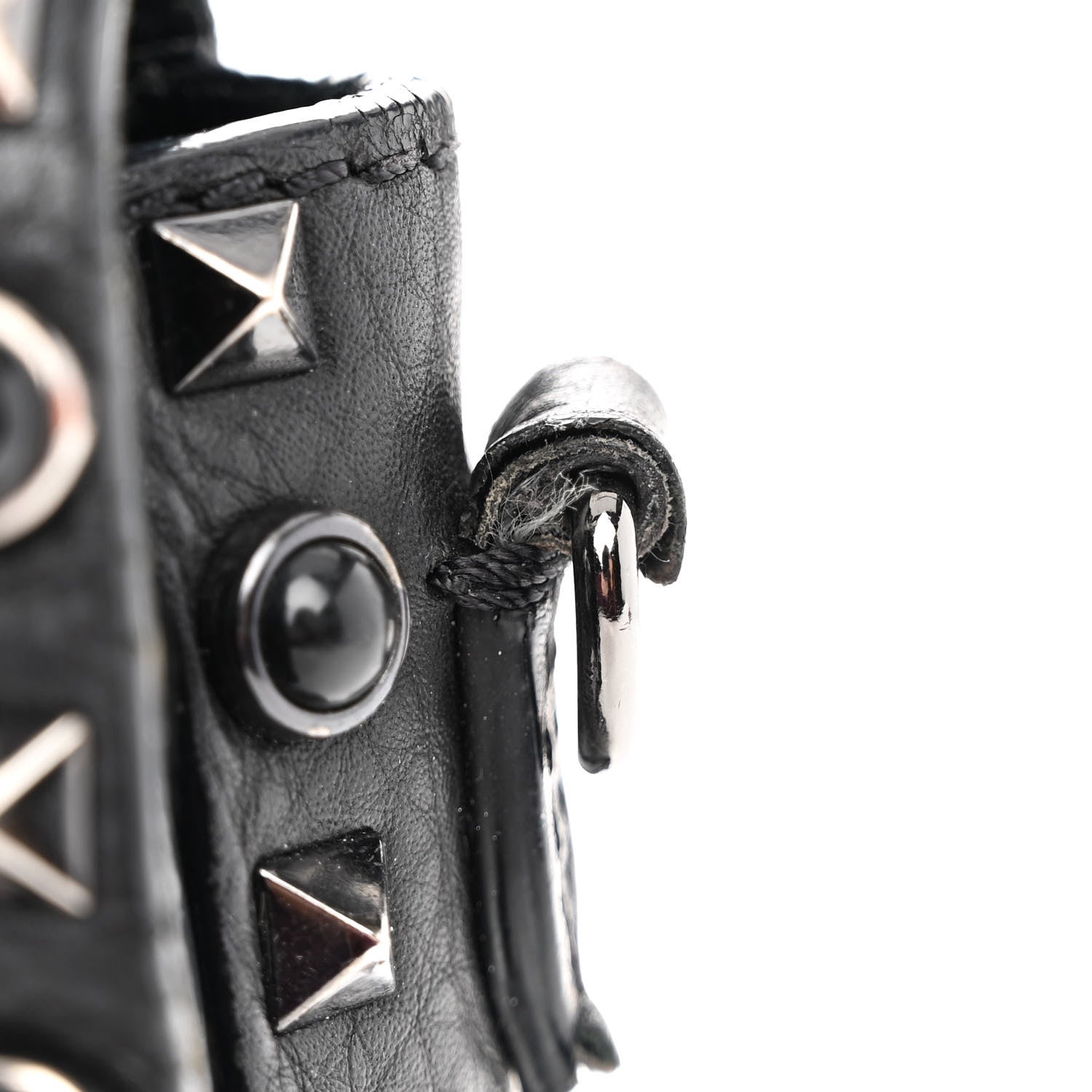 Valentino Garavani Pebbled Calfskin Onyx Medium Rockstud Rolling Flap Saddle Bag Black 11 of 14
