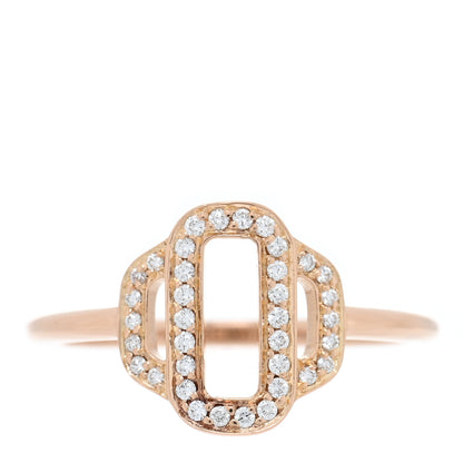 Hermes 18K Rose Gold Diamond Attelage Ring 50 5.25 1 of 4