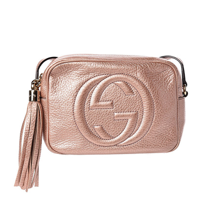 Gucci Metallic Pebbled Calfskin Small Soho Disco Bag Pink 1 of 10