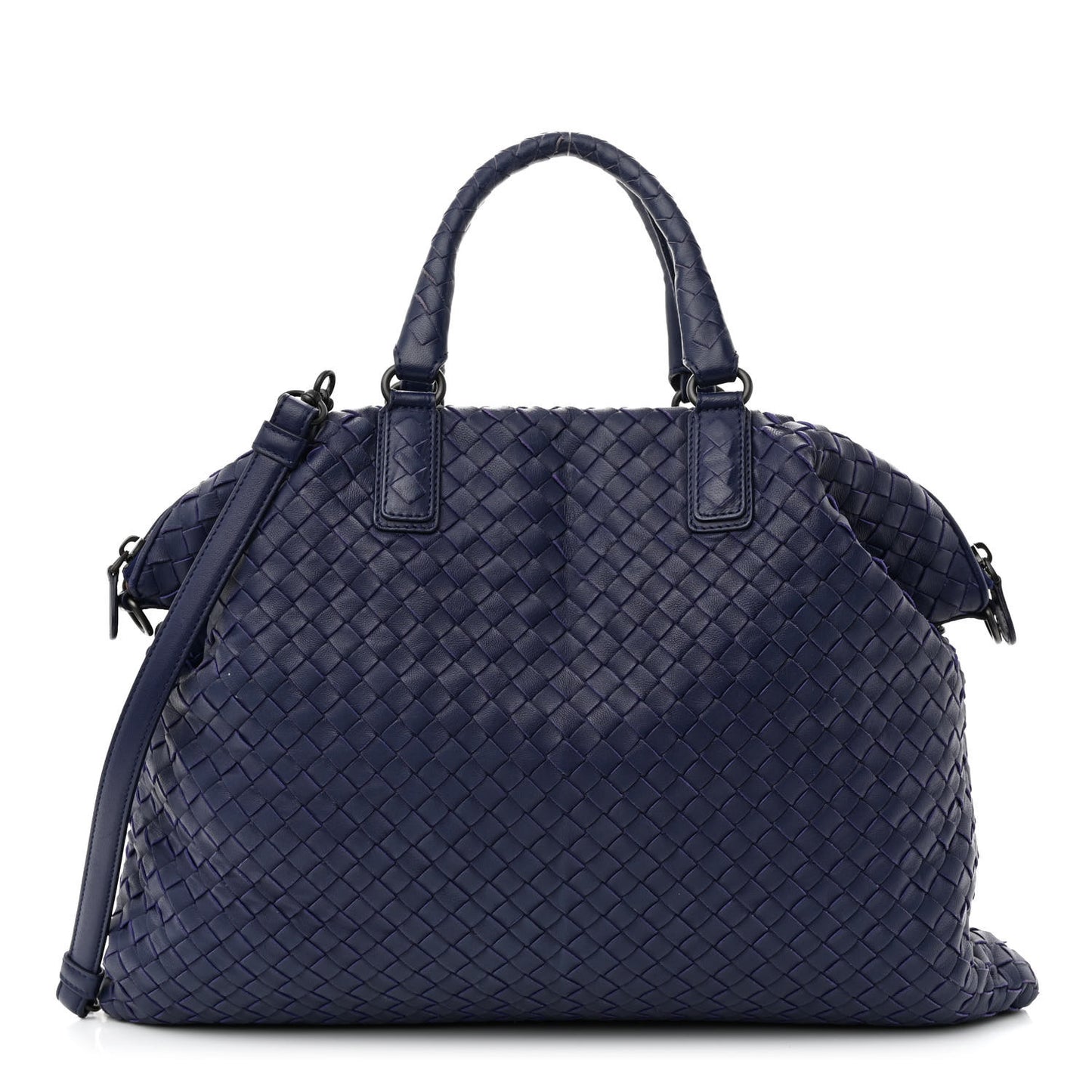Nappa Intrecciato Medium Convertible Tote Baltic Blue