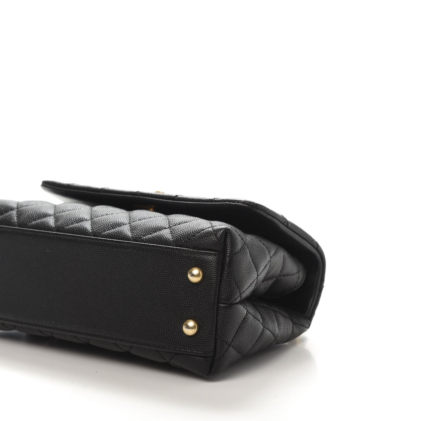 Caviar Quilted Mini Coco Handle Flap Black