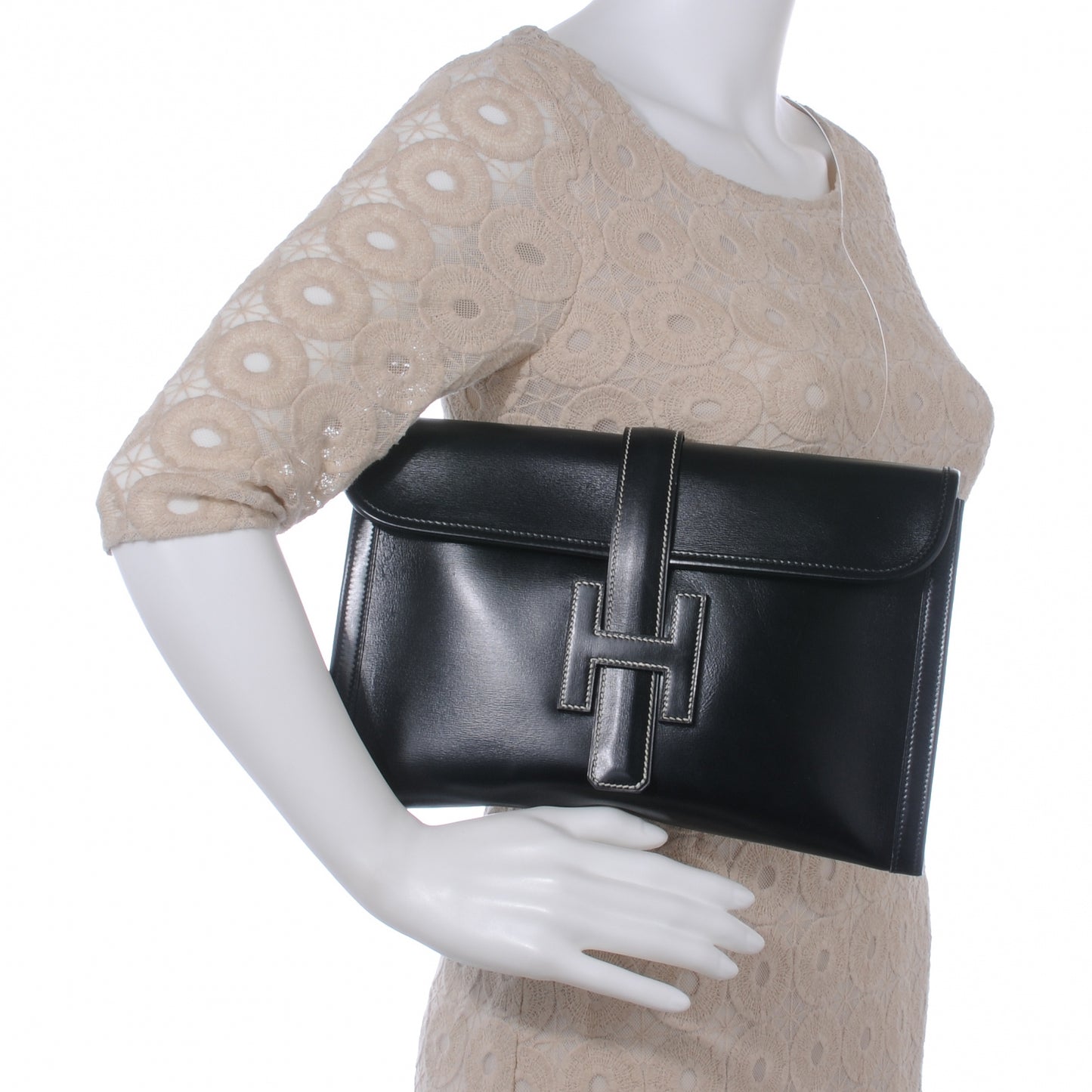 Box Calf Jige PM Clutch Black