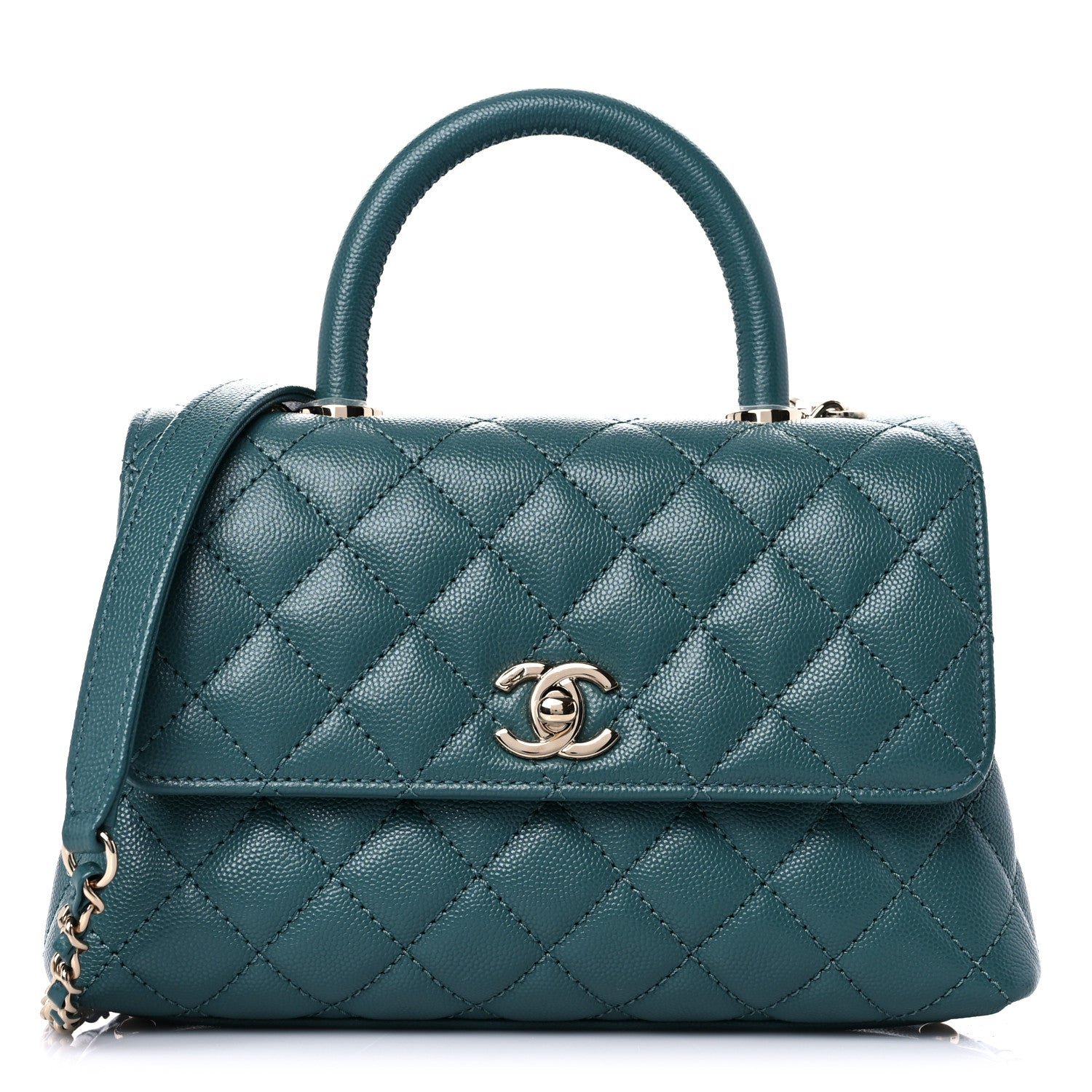 Chanel Caviar Quilted Mini Coco Handle Flap Green 1 of 10