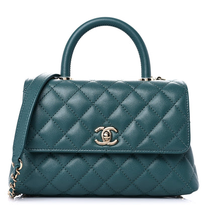 Chanel Caviar Quilted Mini Coco Handle Flap Green 1 of 10