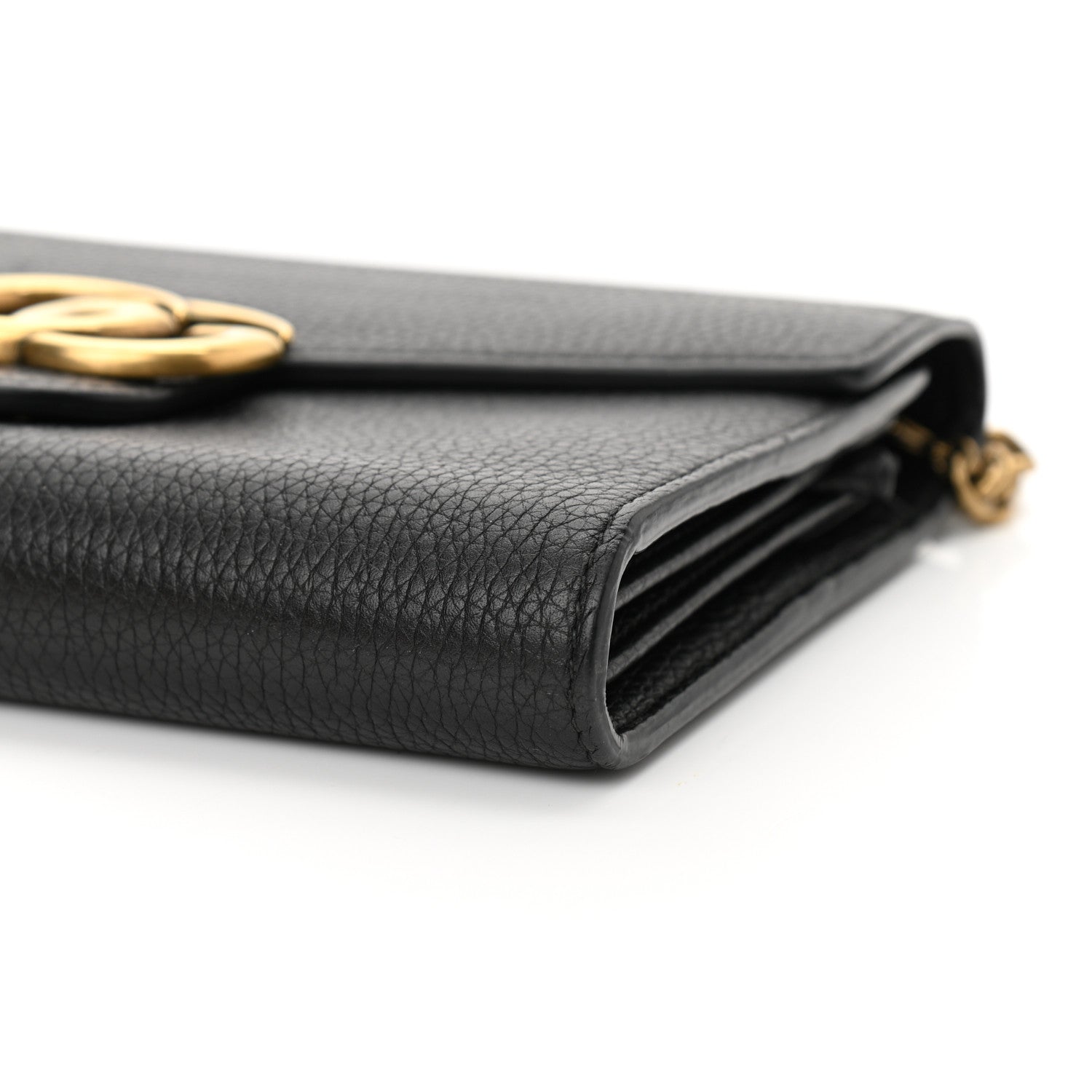 Gucci Calfskin GG Marmont Chain Wallet Black 10 of 12