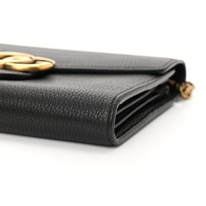 Gucci Calfskin GG Marmont Chain Wallet Black 10 of 12