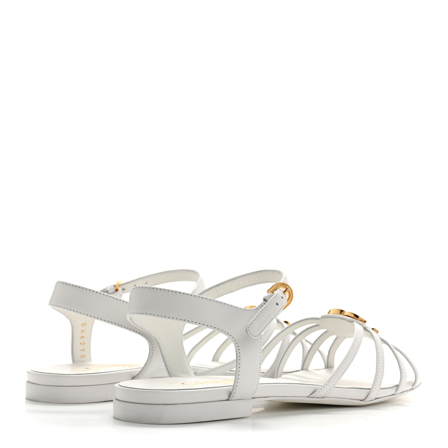 Lambskin Crystal CC Sandals 37.5 White