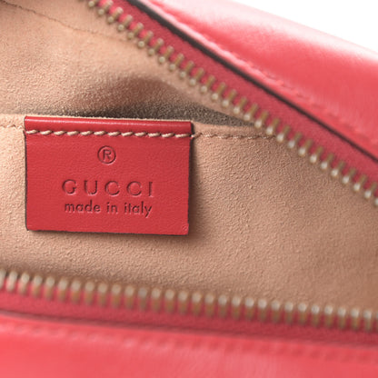 Gucci Calfskin Matelasse Mini GG Marmont Chain Shoulder Bag Hibiscus Red 6 of 10