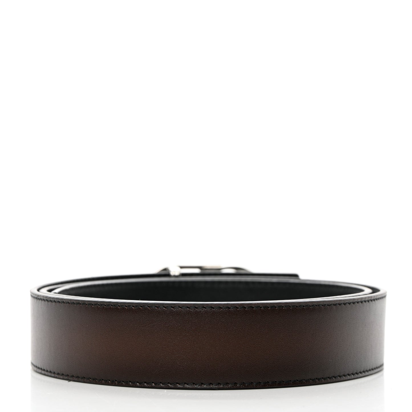 Calfskin CD Belt 100 Brown Black